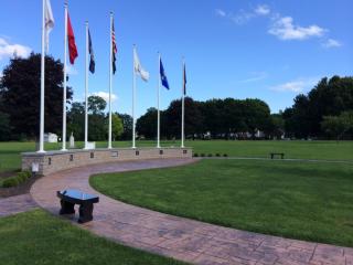 flags at the cemetery