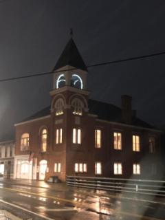 village hall nighttime